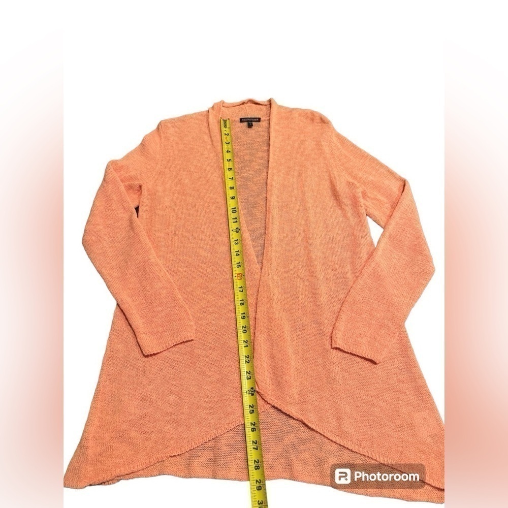 Eileen Fisher Linen Blend Open Front Cardigan Womens Size Small Coral - Picture 11 of 12